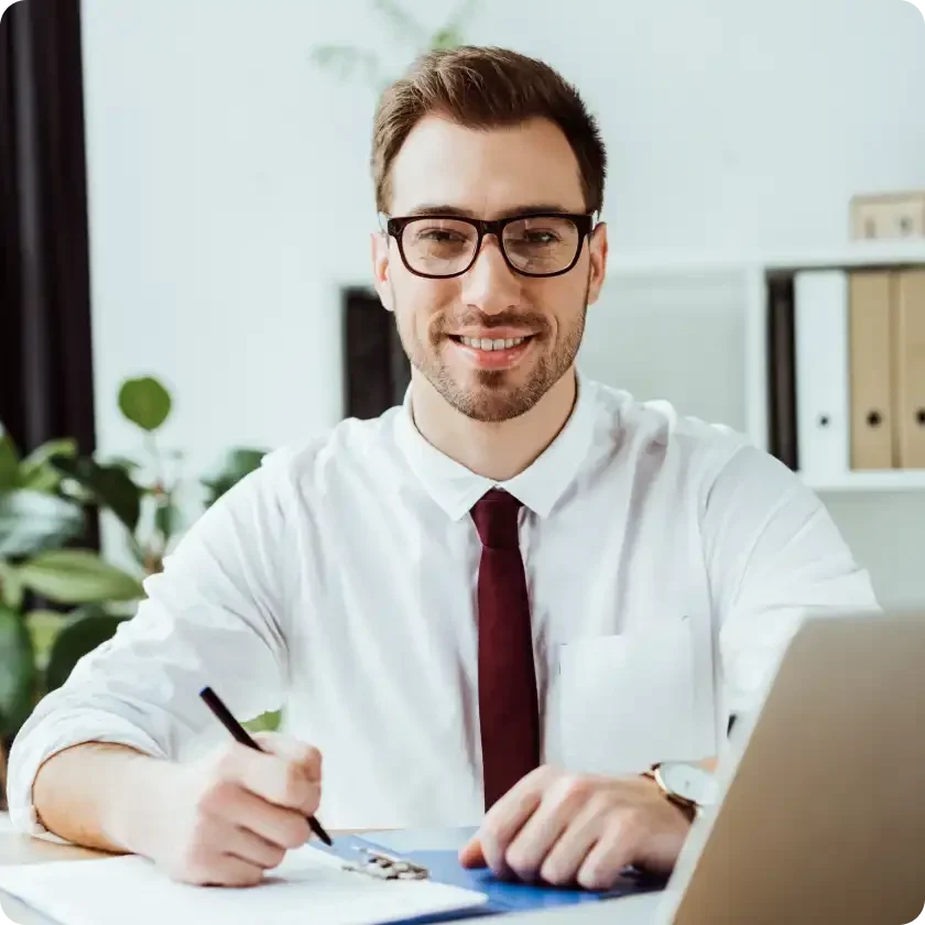 Finance outsourcing consultant at Starlit reviewing accounting processes for partner matching